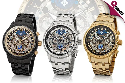 For QR969 Be a Class Act with Men’s Monaco Diamond Theorema Watches - Choose from 6 Dapper Styles! (Up to QR3956 Value)